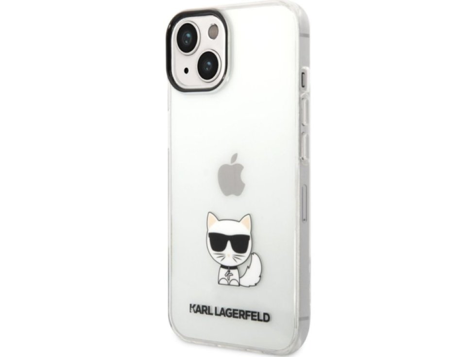 Ochranný kryt pro iPhone 14 PLUS - Karl Lagerfeld, Choupette Logo Transparent KLHCP14MCTTR