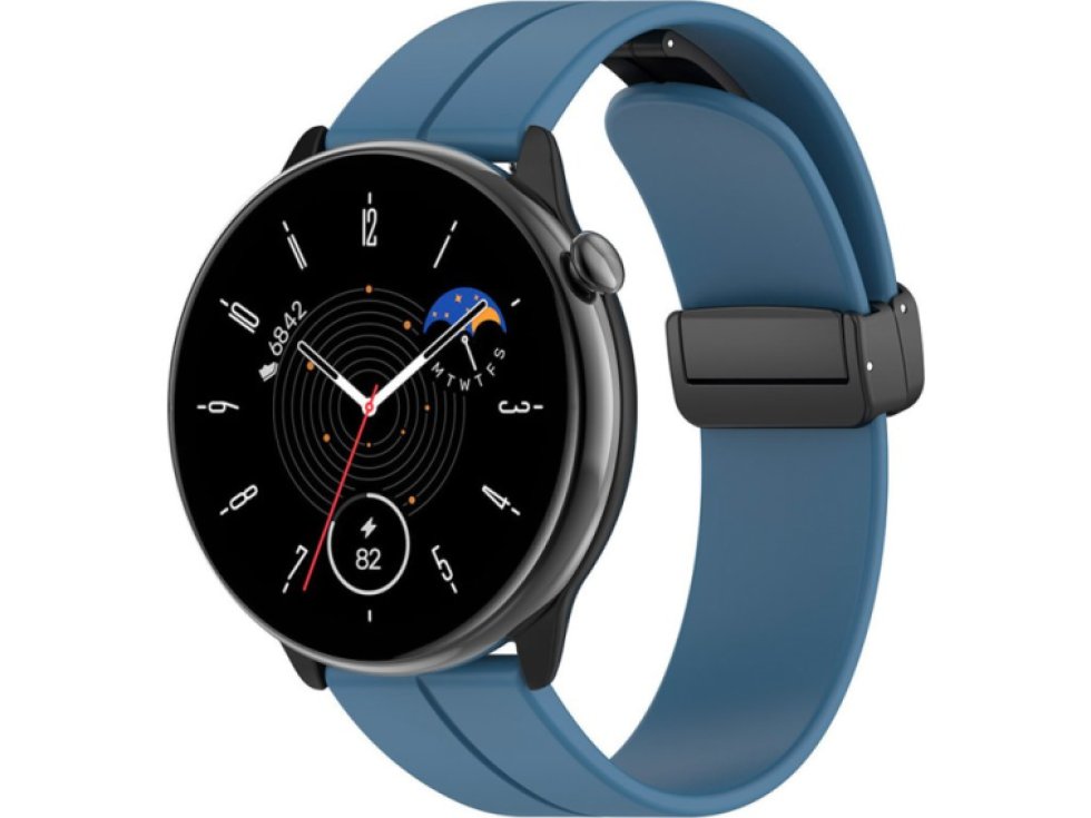 Jednobarevný řemínek s přezkou pro chytré hodinky - Modrý