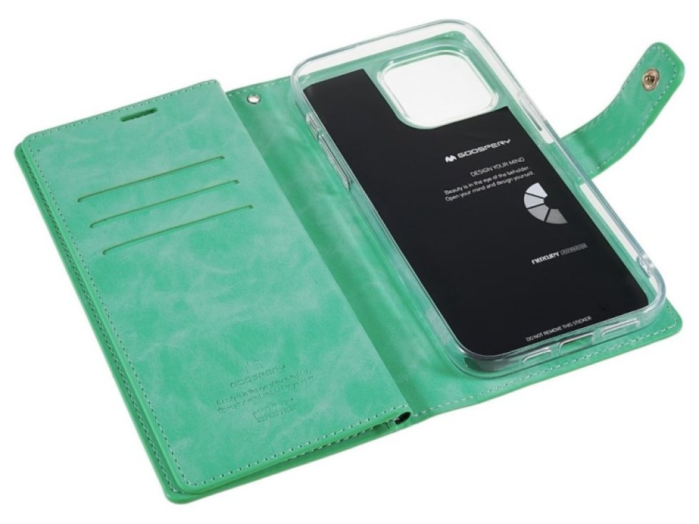 Ochranné pouzdro na iPhone 15 Pro - Mercury, Mansoor Diary Mint