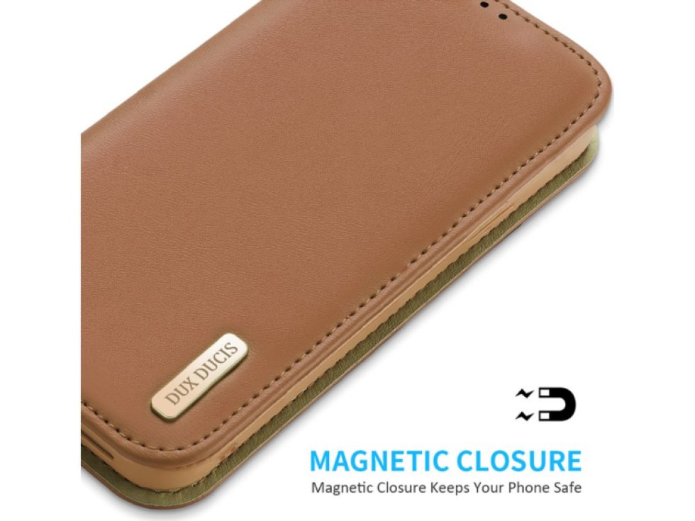 Knížkové pouzdro na iPhone 14 PLUS - DuxDucis, Hivo Brown