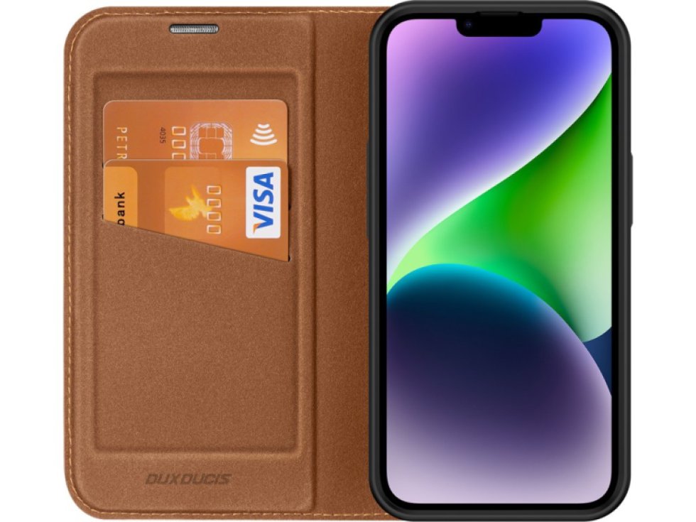 Knížkové pouzdro pro iPhone 14 PLUS - DuxDucis, SkinX2 Brown