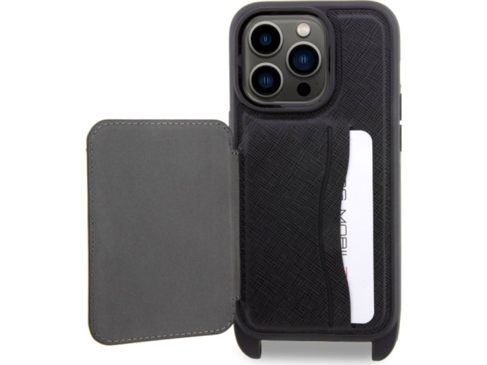 Ochranný kryt pro iPhone 14 Pro MAX - Karl Lagerfeld, Saffiano Crossbody Karl and Choupette NFT Black KLHCP14XCSAKCPMK