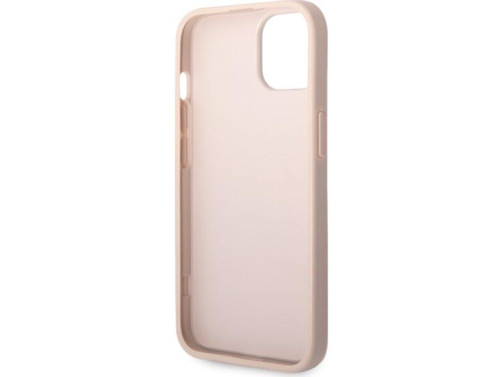 Ochranný kryt na iPhone 15 - Guess, 4G Metal Logo Pink GUHCP15S4GMGPI