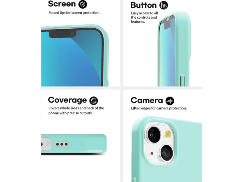 Ochranný kryt pro iPhone 13 - Mercury, Soft Feeling Mint