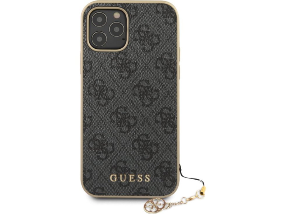 Ochranný kryt pro iPhone 12 / 12 Pro - Guess, 4G Charms Gray GUHCP12MGF4GGR