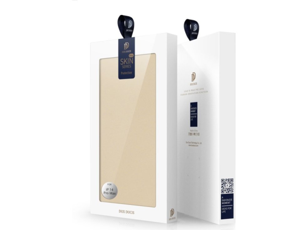 Knížkové pouzdro pro iPhone 14 Pro MAX - DuxDucis, SkinPro Gold