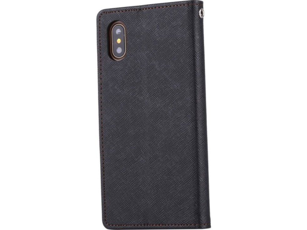 Pouzdro / kryt pro iPhone XS / X - Mercury, Fancy Diary BLACK/BROWN