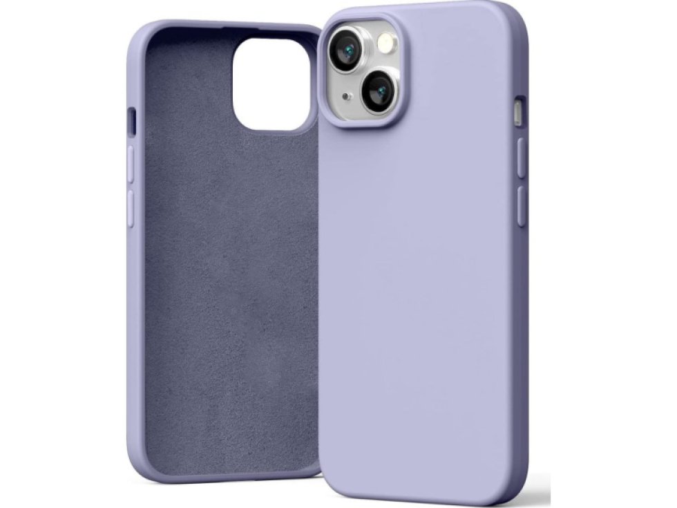 Ochranný kryt pro iPhone 14 - Mercury, Silicone Lavender Gray