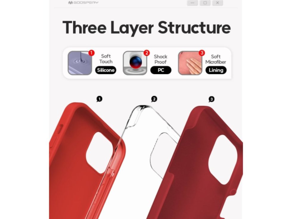 Ochranný kryt na iPhone 15 PLUS - Mercury, Silicone Red