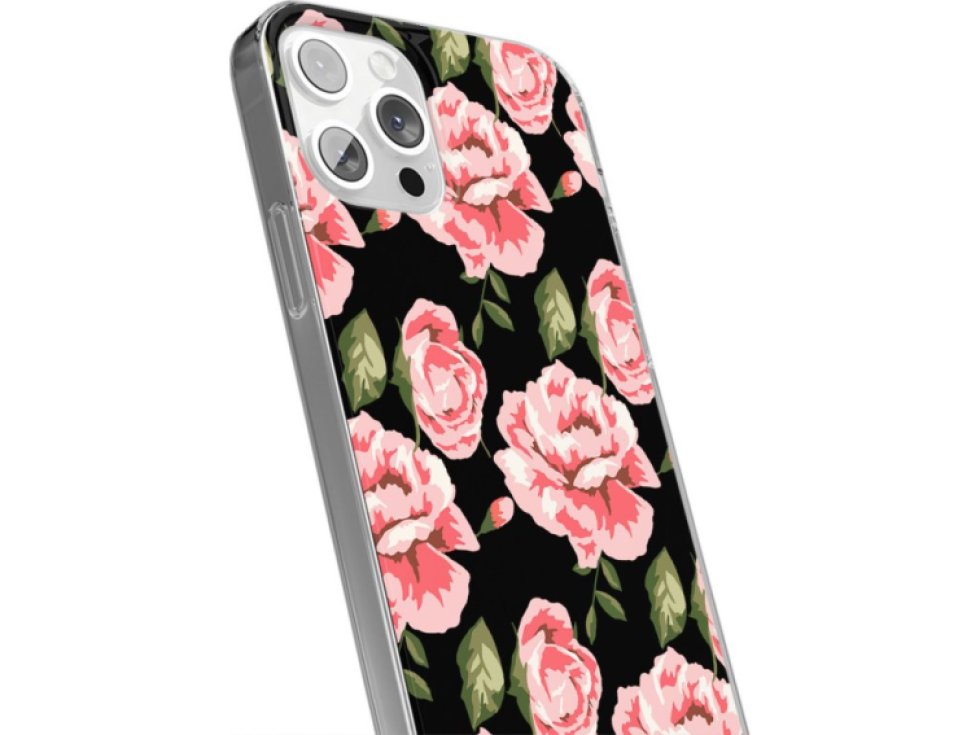 Ochranný kryt pro iPhone 12 Pro MAX - Babaco, Flowers 013 Black BPCFLOW7529