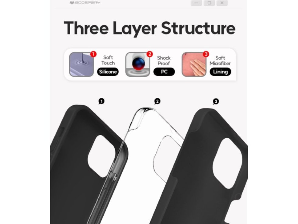 Ochranný kryt na iPhone 15 PLUS - Mercury, Silicone Black