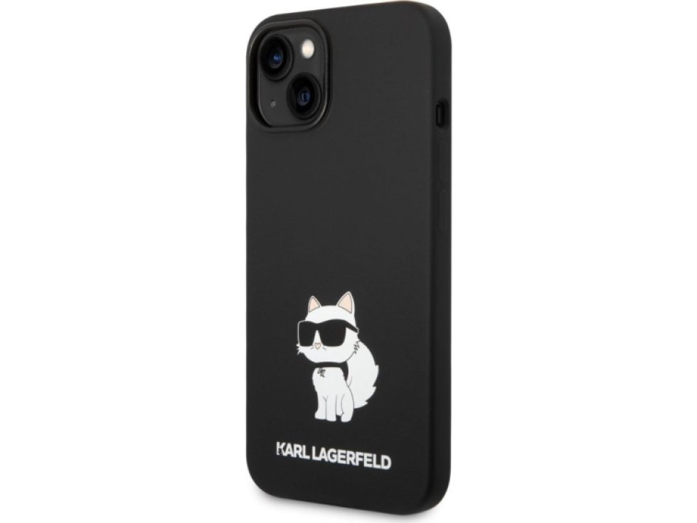 Ochranný kryt pro iPhone 14 PLUS - Karl Lagerfeld, Liquid Silicone Choupette NFT Black KLHCP14MSNCHBCK