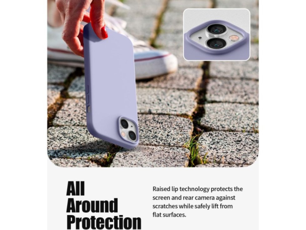 Ochranný kryt pro iPhone 14 PLUS - Mercury, Silicone Lavender Gray