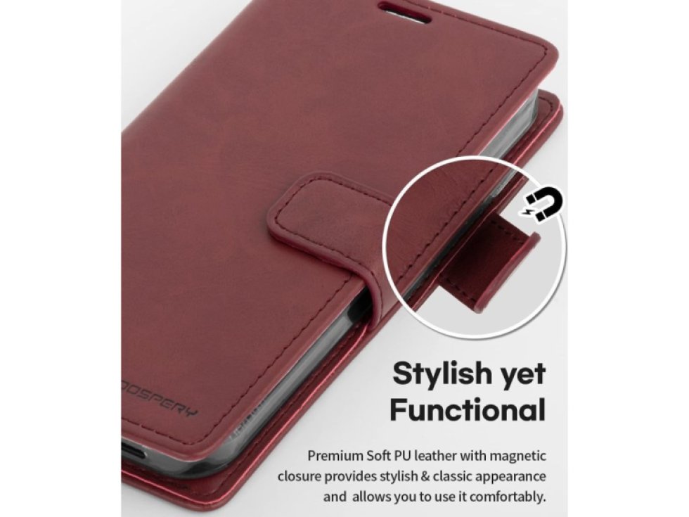 Ochranné pouzdro pro iPhone 13 Pro MAX - Mercury, Bluemoon Diary Wine