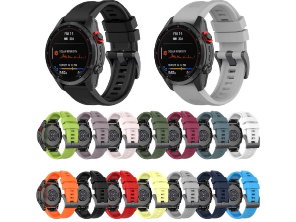 QuickFit silikonový jednobarevný řemínek s přezkou 20mm
