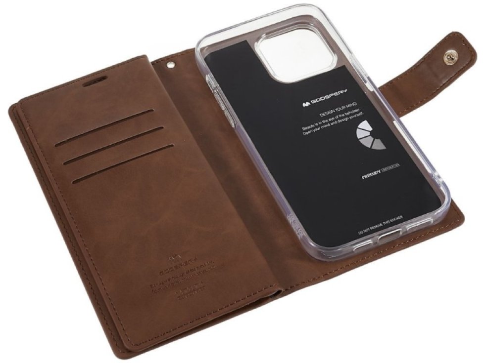 Ochranné pouzdro na iPhone 15 Pro - Mercury, Mansoor Diary Brown