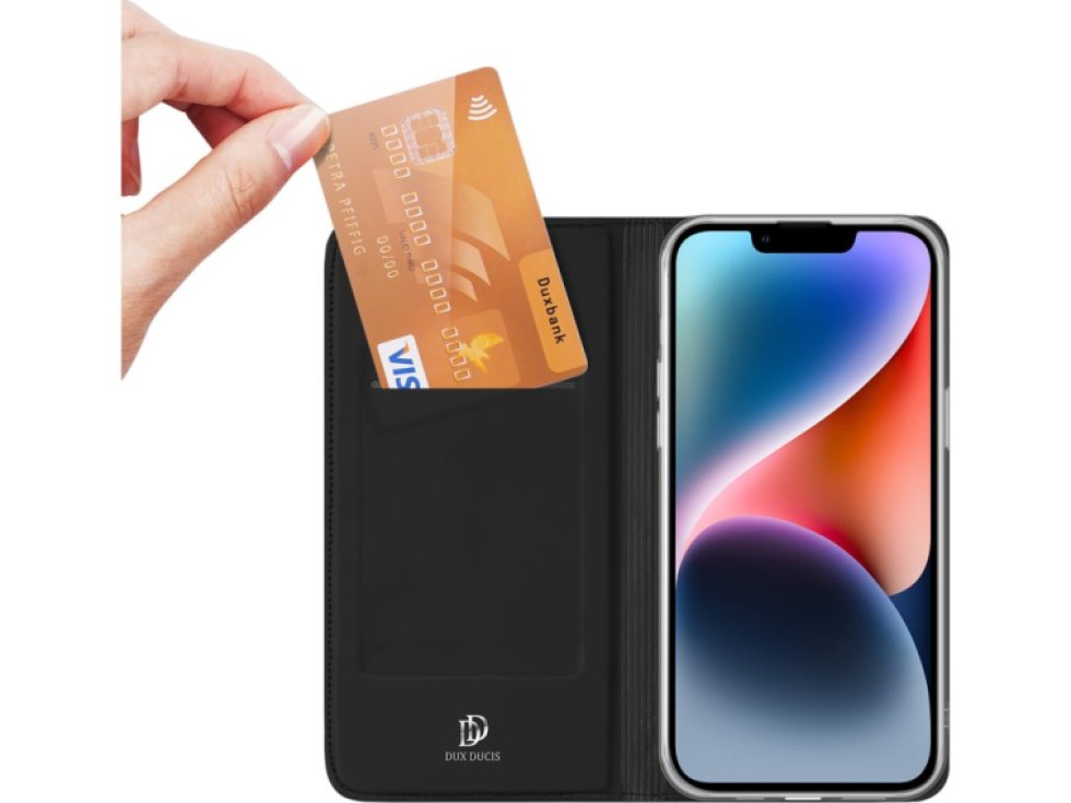 Knížkové pouzdro pro iPhone 14 PLUS - DuxDucis, SkinPro Black