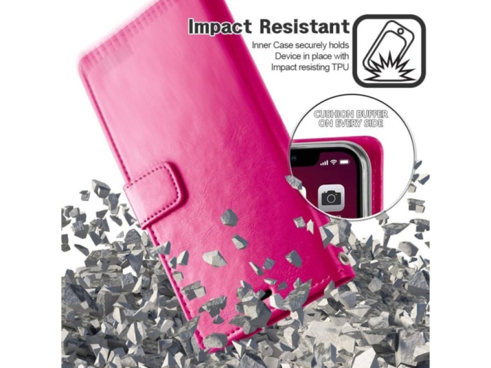 Knížkové pouzdro na iPhone 12 / 12 Pro - Mercury, Bluemoon Diary HotPink