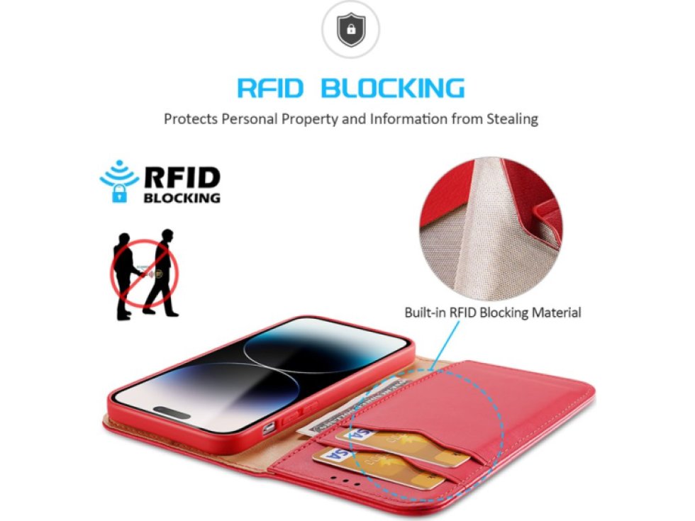 Knížkové pouzdro na iPhone 14 Pro - DuxDucis, Hivo Red