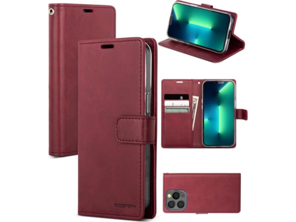 Ochranné pouzdro pro iPhone 13 Pro - Mercury, Bluemoon Diary Wine