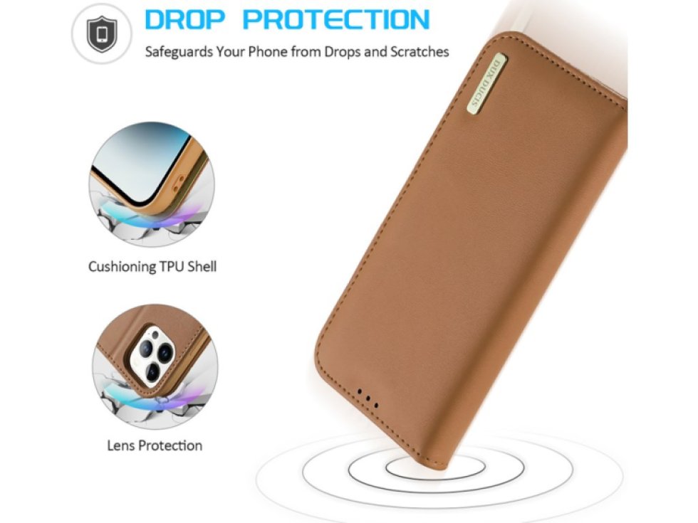 Knížkové pouzdro na iPhone 14 Pro MAX - DuxDucis, Hivo Brown