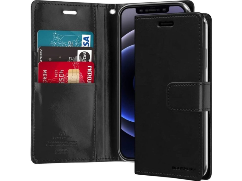 Knížkové pouzdro na iPhone 12 mini - Mercury, Bluemoon Diary Black