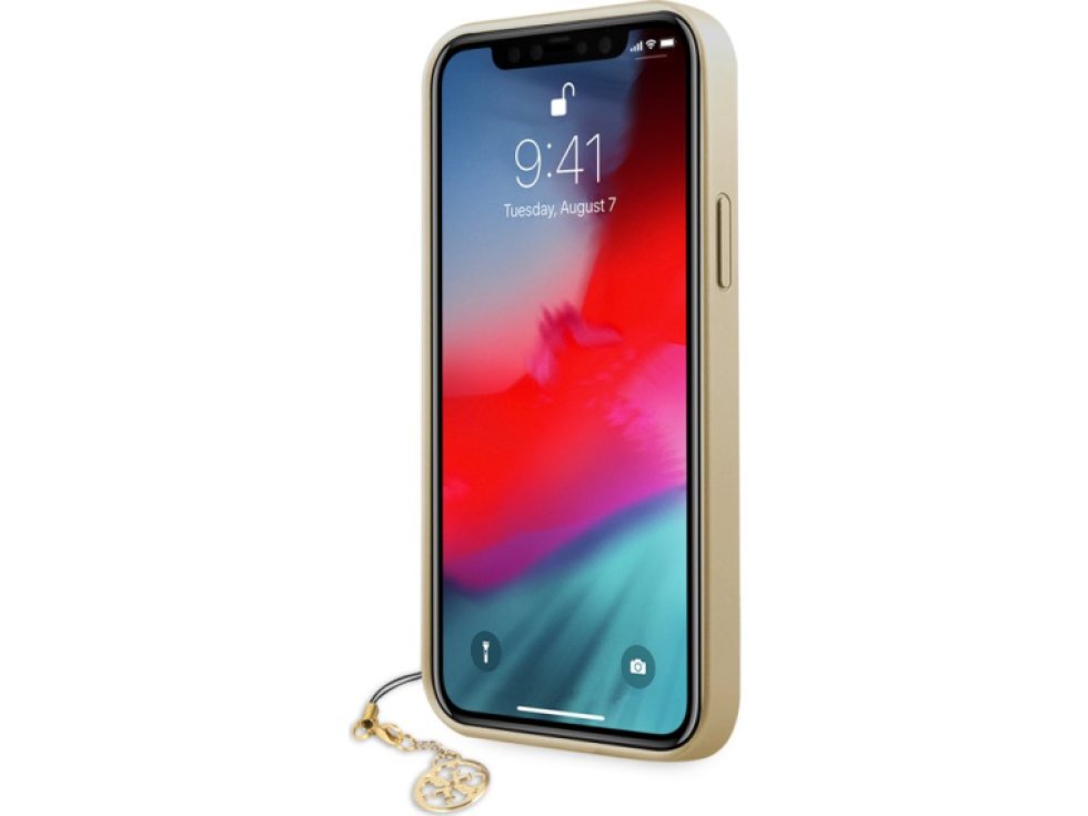 Ochranný kryt pro iPhone 12 Pro MAX - Guess, 4G Charms Brown GUHCP12LGF4GBR