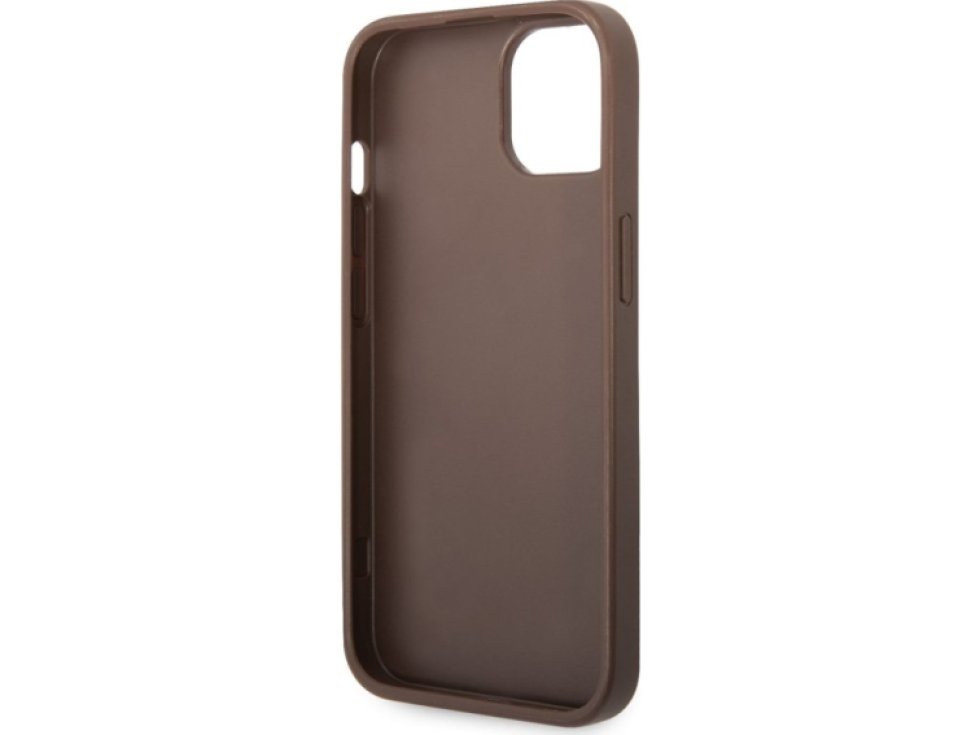 Ochranný kryt pro iPhone 14 - Guess, 4G Logo Back Brown GUHCP14S4GMGBR