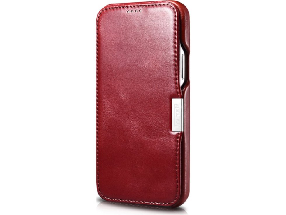 Knížkové pouzdro pro iPhone 12 mini - iCarer, Vintage Red 01.20.RIX1209-RD