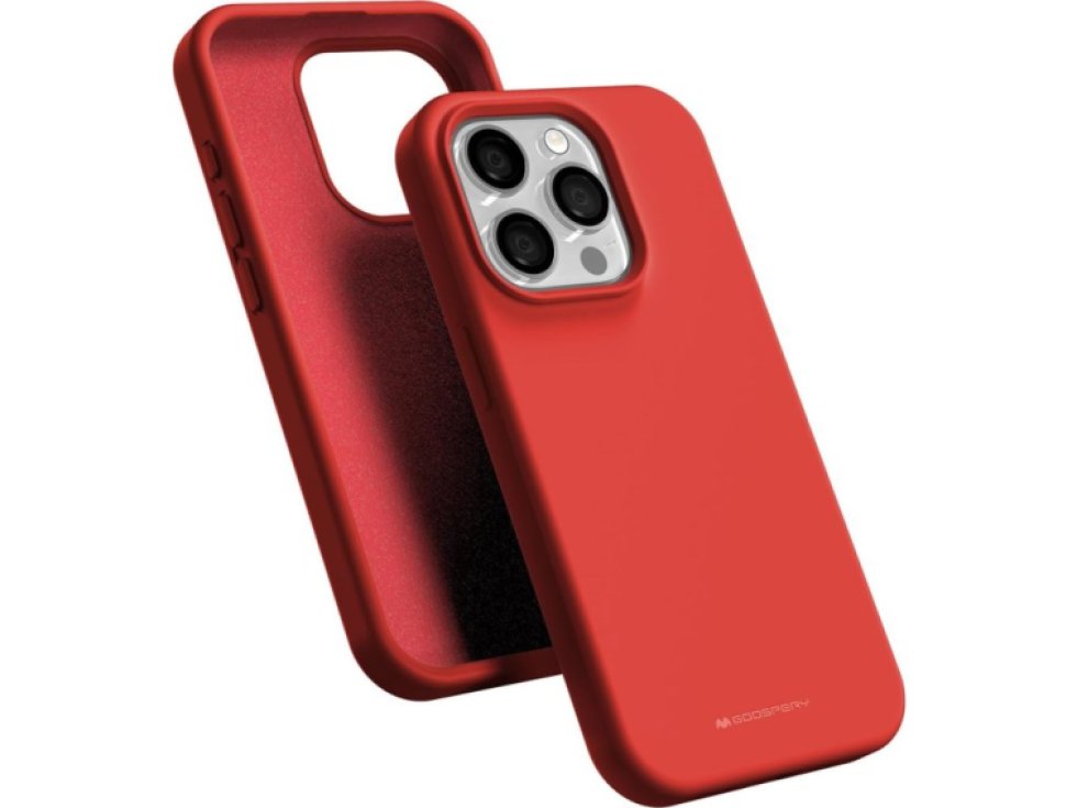 Ochranný kryt na iPhone 15 Pro - Mercury, Silicone Red
