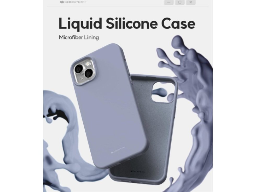 Ochranný kryt na iPhone 15 PLUS - Mercury, Silicone Lavender Gray