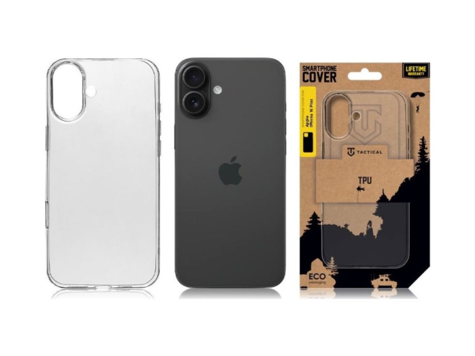 Ochranný kryt na iPhone 16 PLUS - Tactical, TPU Transparent