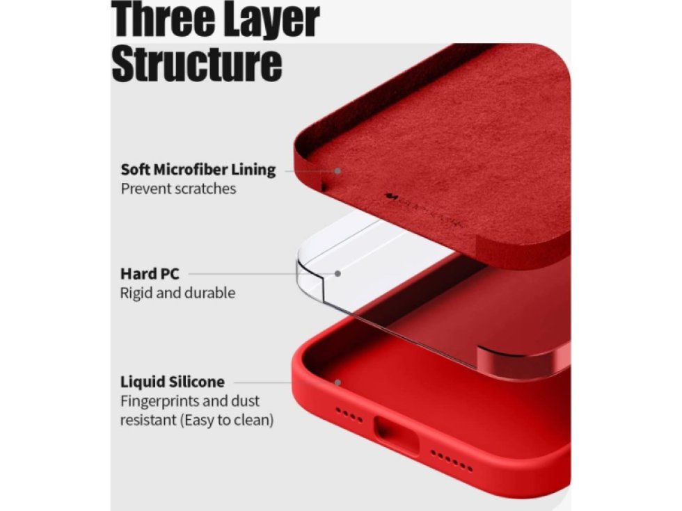 Ochranný kryt pro iPhone 14 Pro MAX - Mercury, Silicone Red