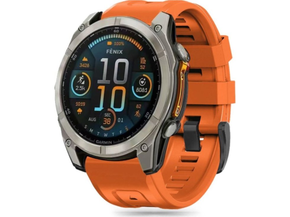 Řemínek pro Garmin Fenix 5X / 5X PLUS / 6X / 6X PRO / 7X / 8 (51mm) - Tech-Protect, Silicone Orange