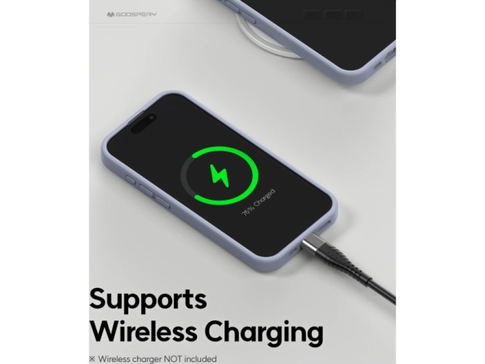 Ochranný kryt na iPhone 15 Pro - Mercury, Silicone Lavender Gray