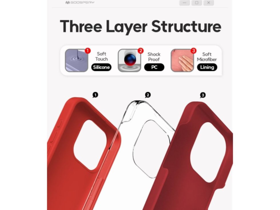 Ochranný kryt na iPhone 15 Pro - Mercury, Silicone Red