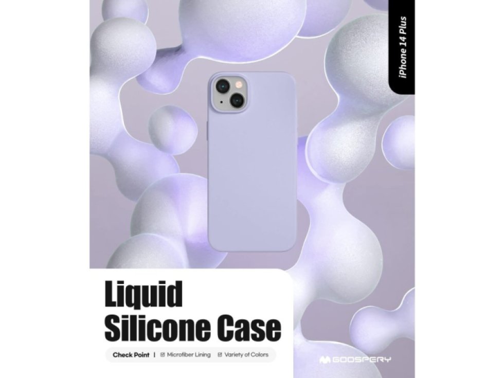 Ochranný kryt pro iPhone 14 PLUS - Mercury, Silicone Lavender Gray