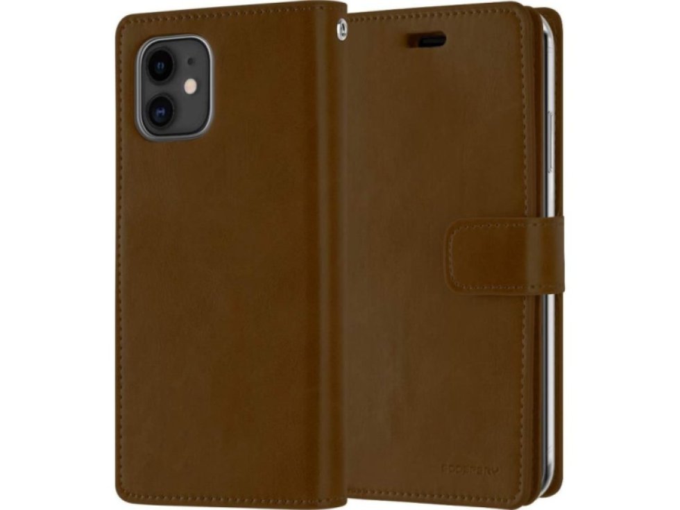 Knížkové pouzdro na iPhone 12 / 12 Pro - Mercury, Mansoor Diary Brown