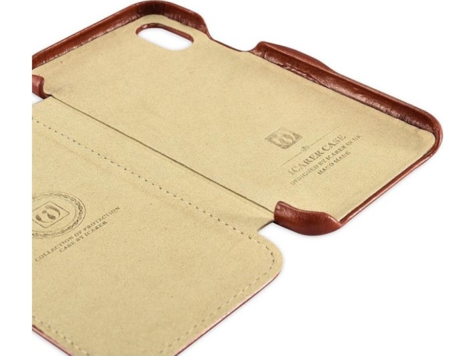 Knížkové pouzdro pro iPhone XS / X - iCarer, Vintage Brown 01.15.RIX15-BN