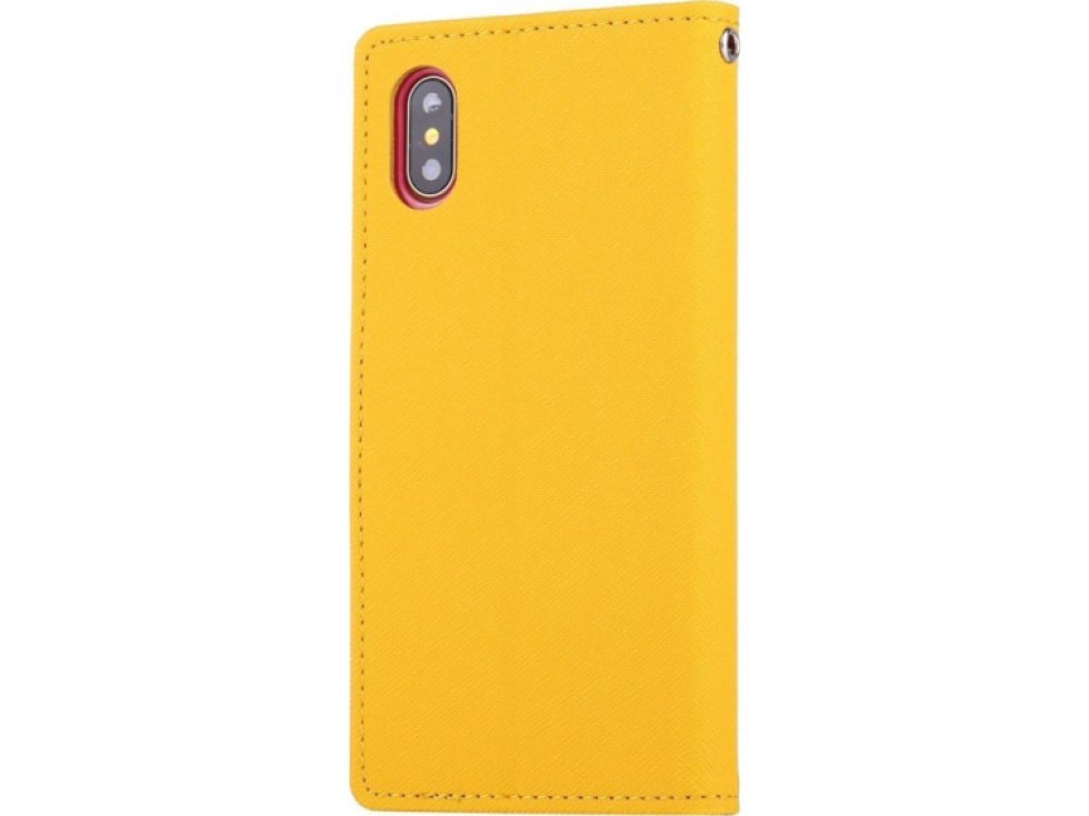 Pouzdro / kryt pro iPhone XS / X - Mercury, Fancy Diary YELLOW/HOTPINK