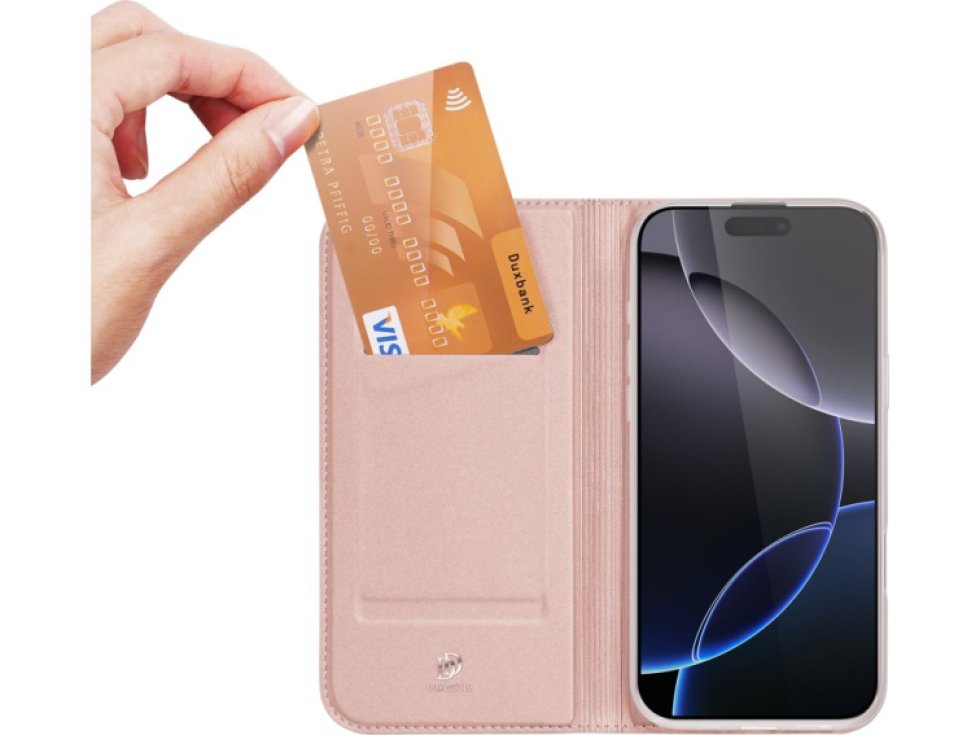 Knížkové pouzdro na iPhone 16 Pro - DuxDucis, SkinPro Rose