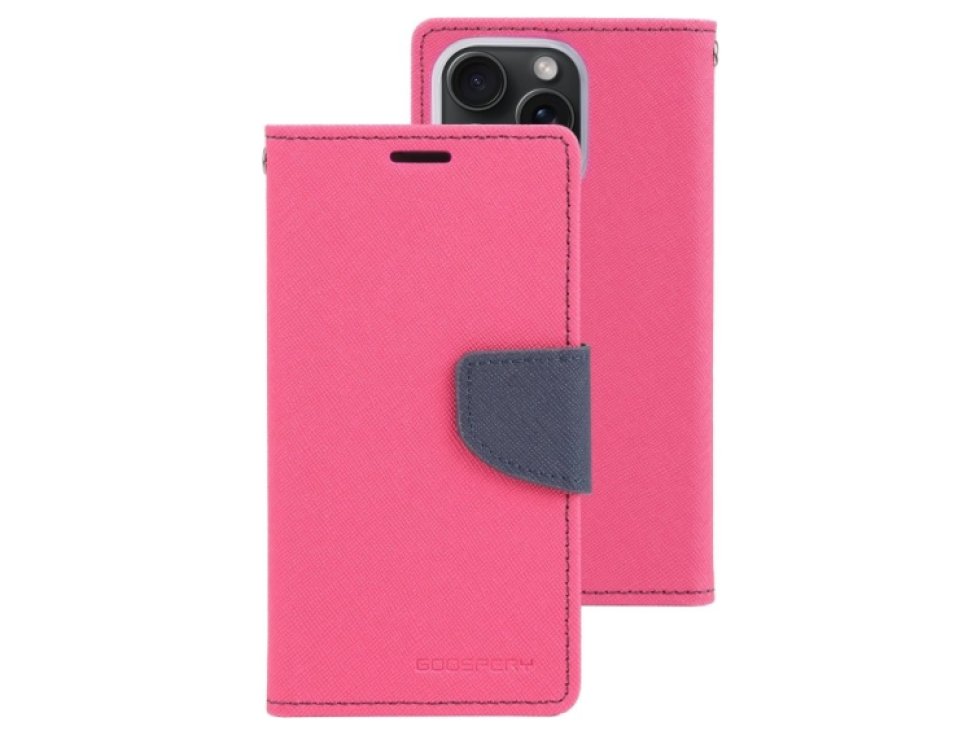 Pouzdro na iPhone 15 Pro - Mercury, Fancy Diary HotPink/Navy