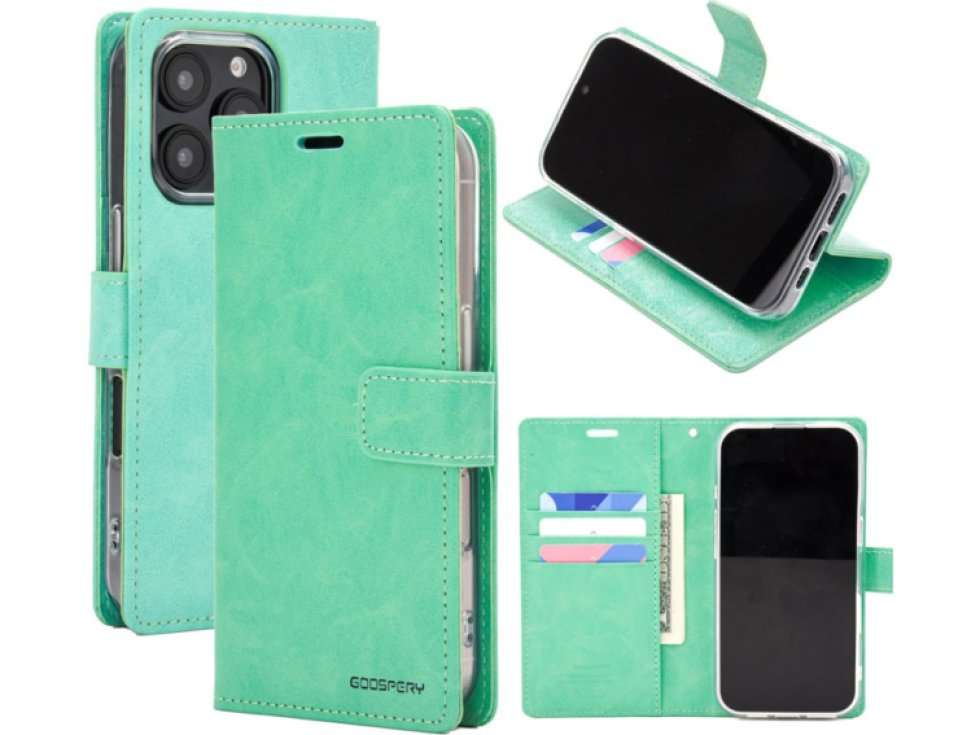 Ochranné pouzdro na iPhone 16 Pro - Mercury, Bluemoon Diary Mint