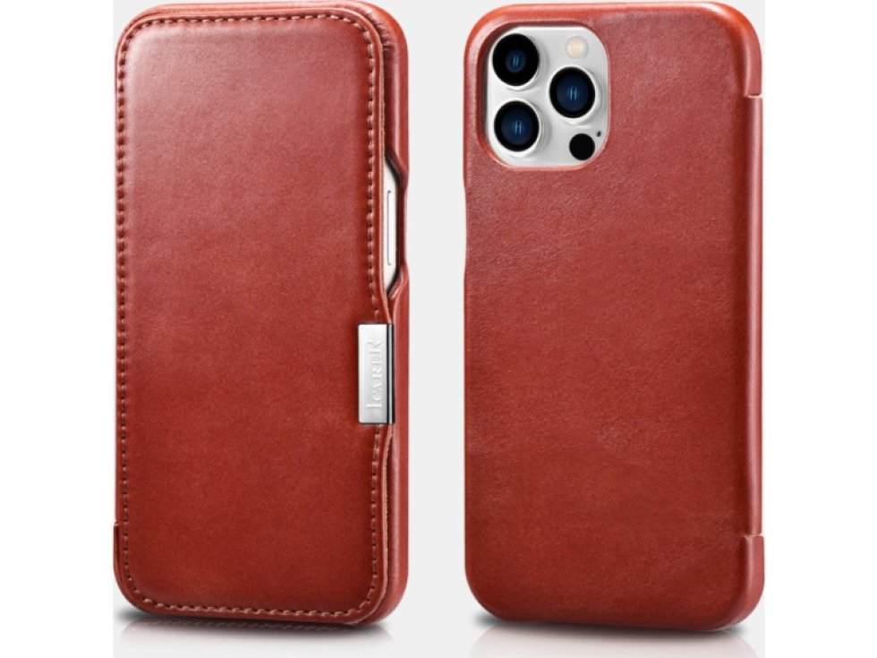 Knížkové pouzdro pro iPhone 13 Pro - iCarer, Vintage Red 01.21.RIX1307-RD