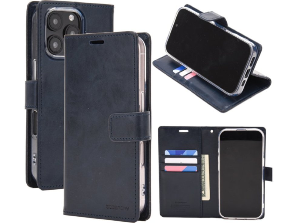 Ochranné pouzdro na iPhone 16 Pro - Mercury, Bluemoon Diary Navy