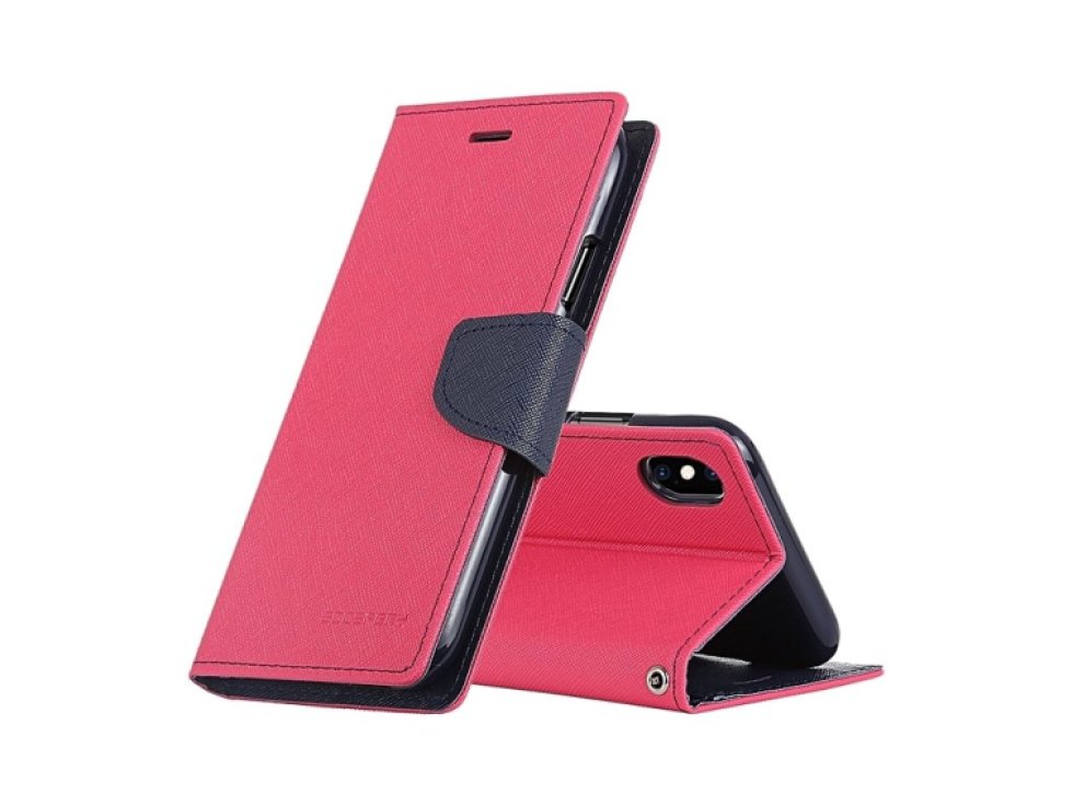Pouzdro / kryt pro iPhone XS MAX - Mercury, Fancy Diary HotPink/Navy