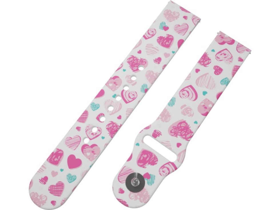 RŮŽOVÁ A MODRÁ SRDÍČKA řemínek 20 mm