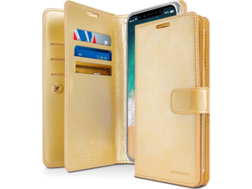 Knížkové pouzdro na iPhone XR - Mercury, Mansoor Diary Gold