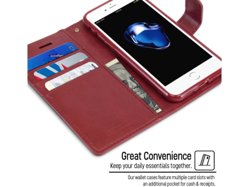 Pouzdro / kryt pro iPhone 7 Plus / 8 Plus - Mercury, Bluemoon Diary Wine