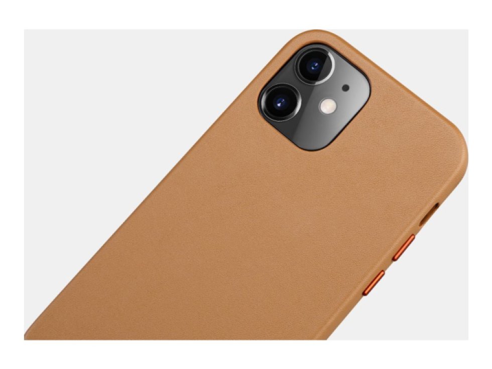 Kožený kryt na iPhone 12 mini - iCarer, Original Brown 01.20.RIX1205-BN